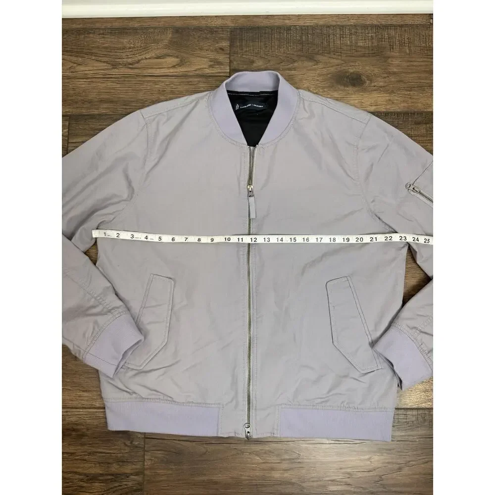 Everlane Jacket Mens Large Gray Uniform Bomber Full Zip Canvas Lined Casual